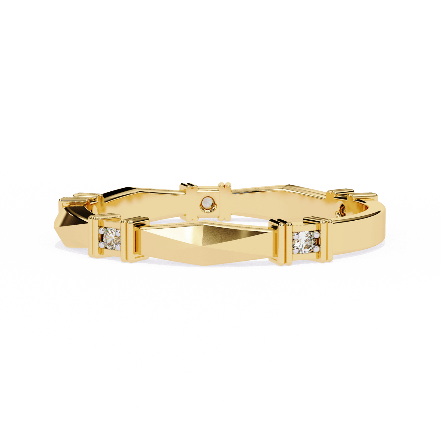 Marcella – Structured Band with Diamond Accents