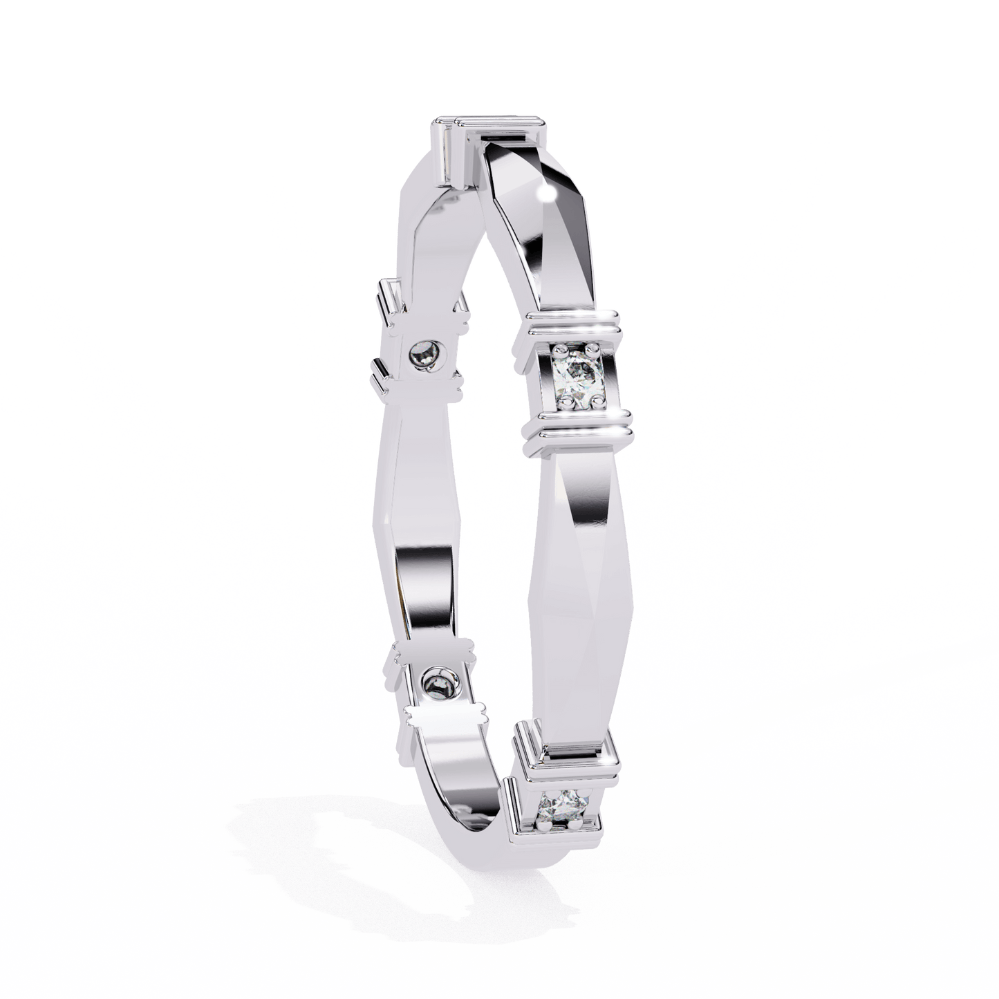 Marcella – Structured Band with Diamond Accents