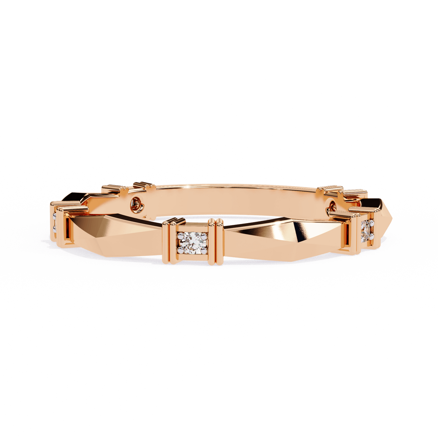 Marcella – Structured Band with Diamond Accents