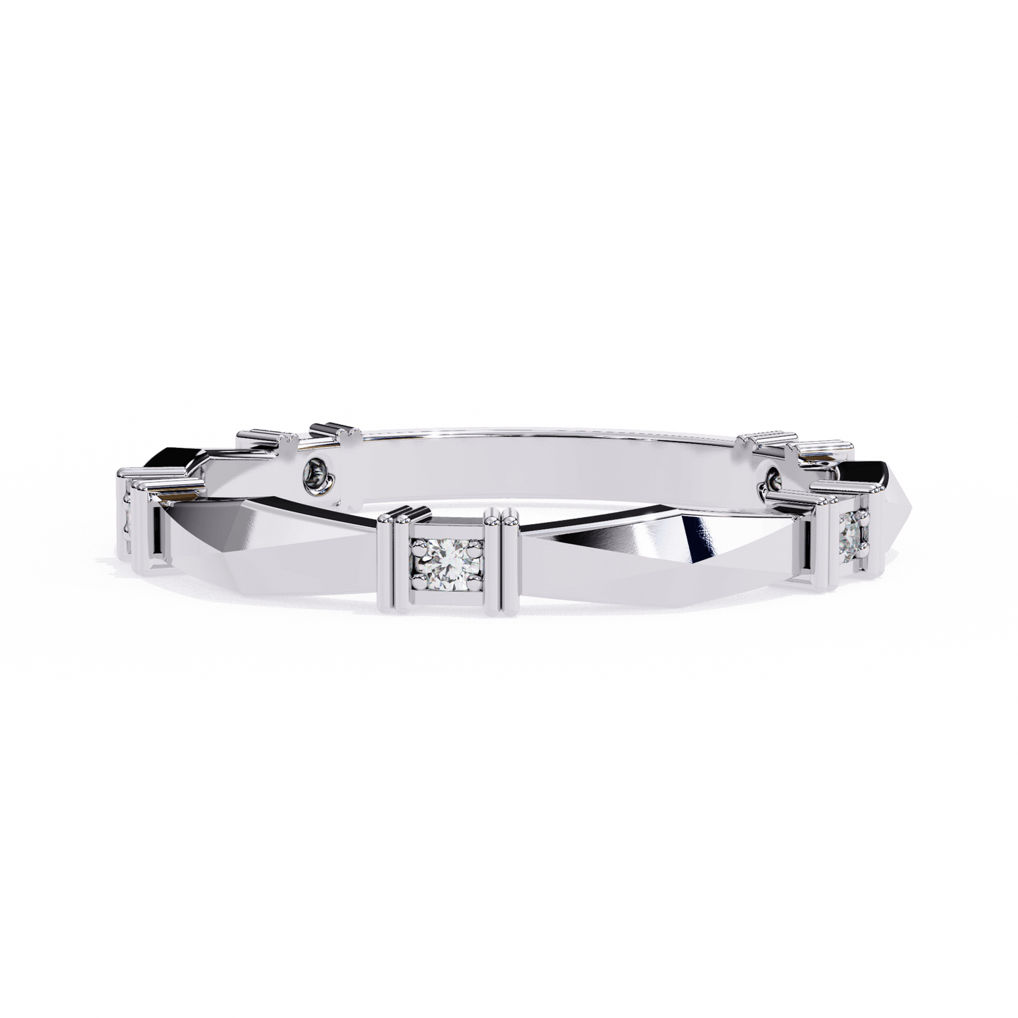 Marcella – Structured Band with Diamond Accents