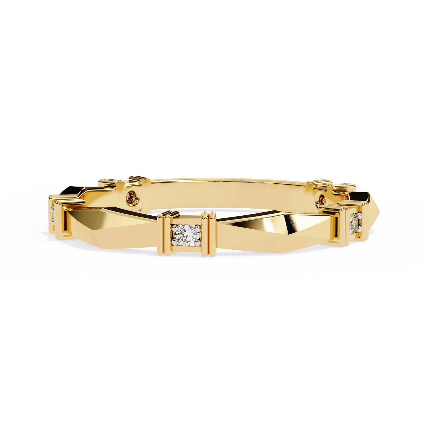 Marcella – Structured Band with Diamond Accents
