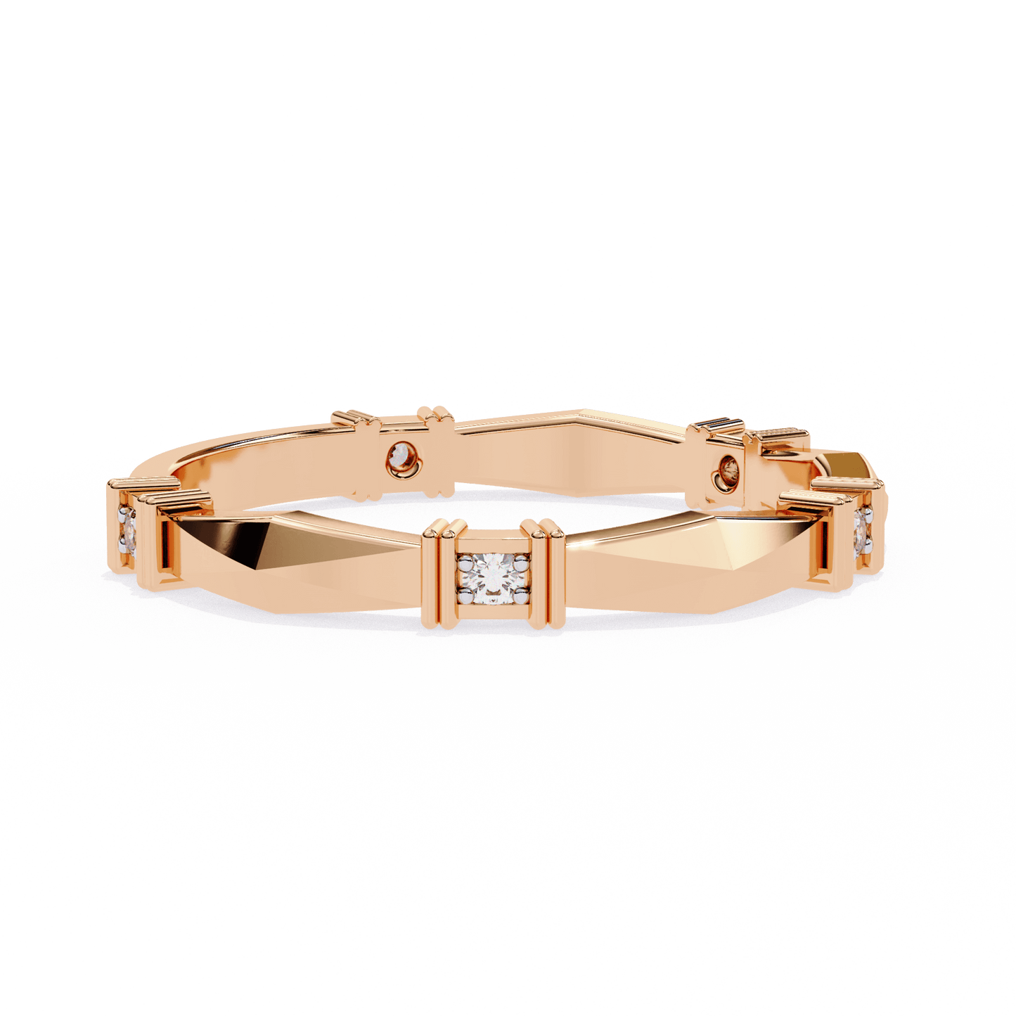 Marcella – Structured Band with Diamond Accents