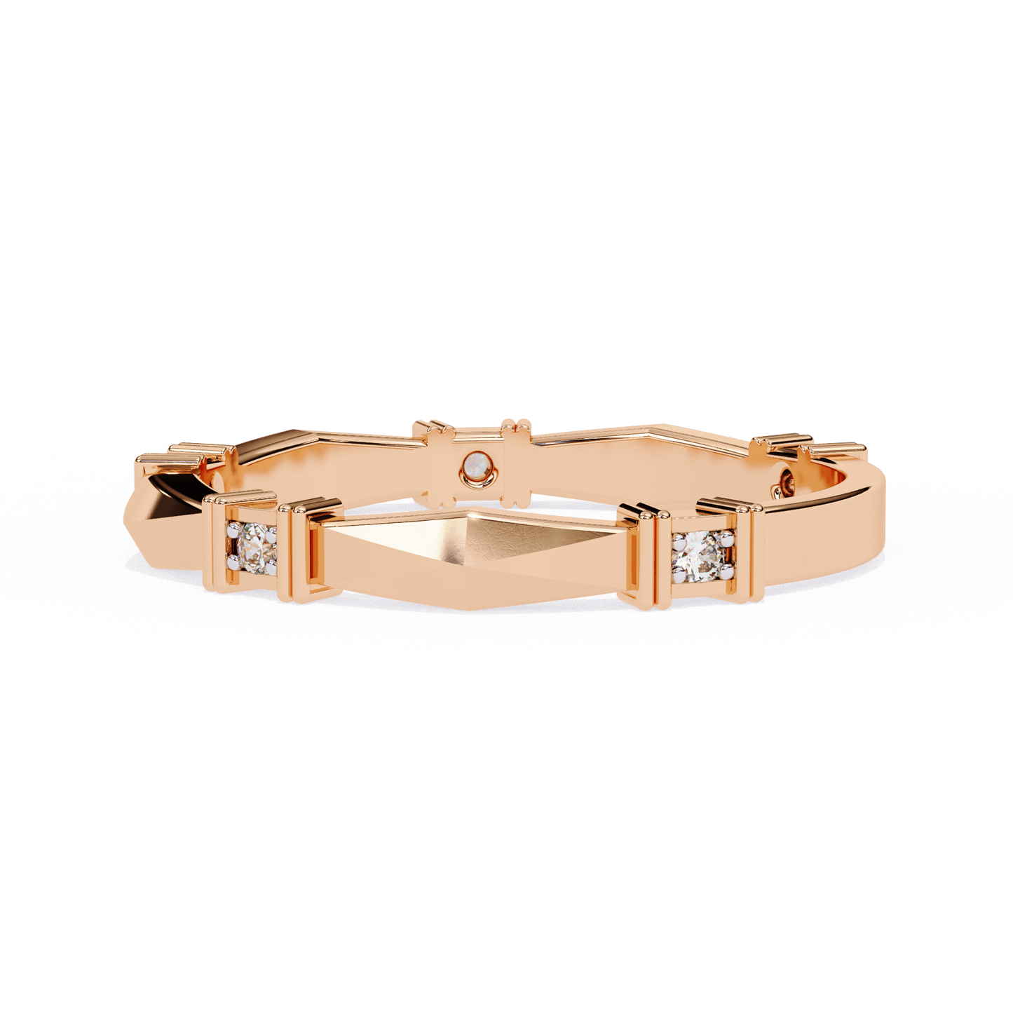 Marcella – Structured Band with Diamond Accents