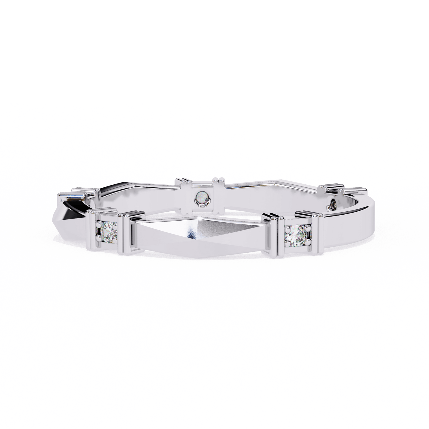 Marcella – Structured Band with Diamond Accents