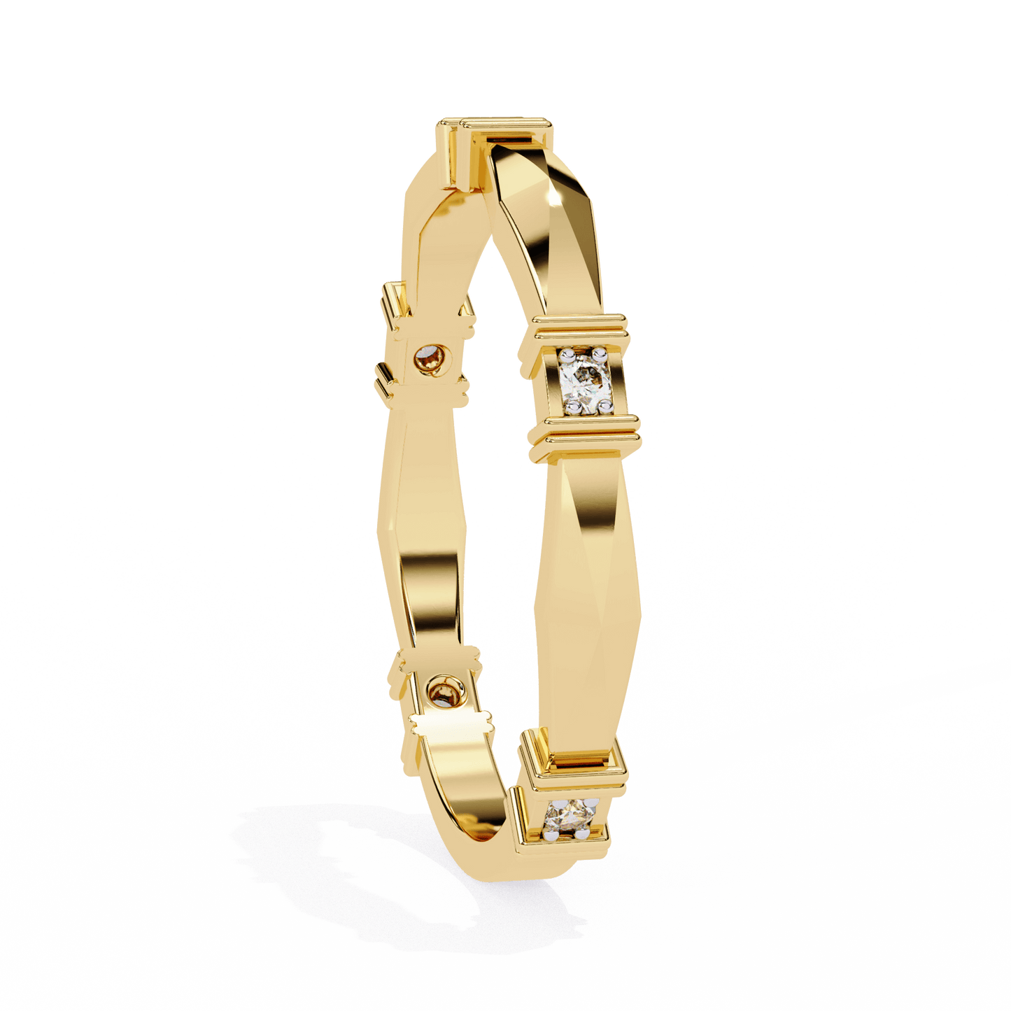 Marcella – Structured Band with Diamond Accents