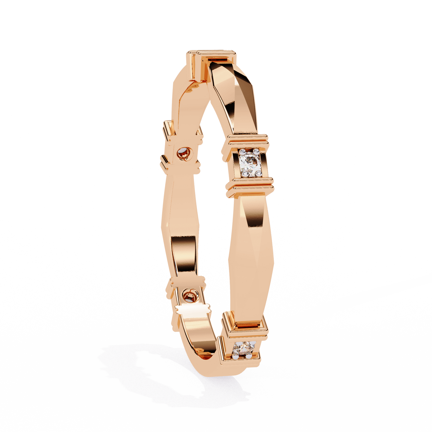 Marcella – Structured Band with Diamond Accents