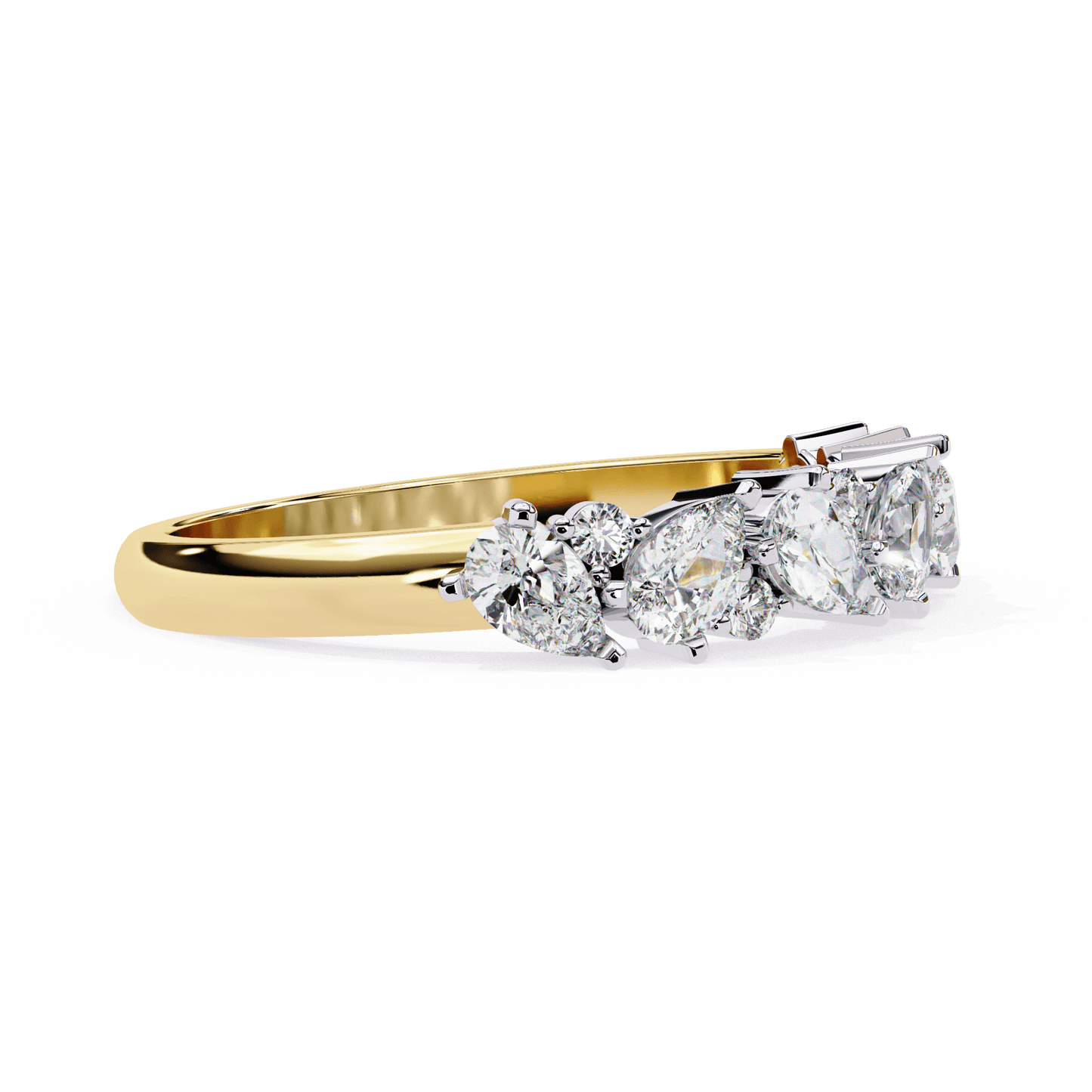 Freya- Pear and Round Cluster Ring