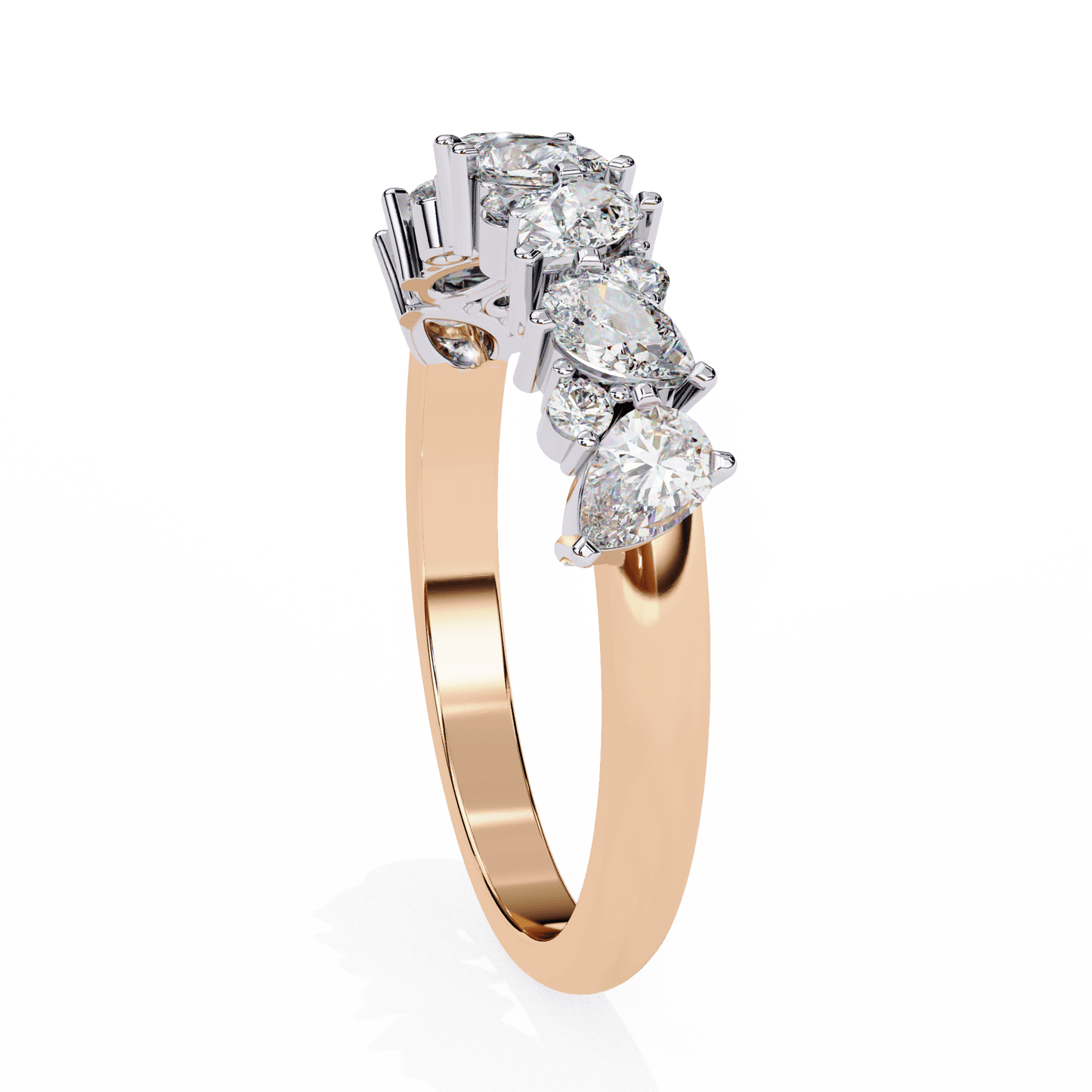 Freya- Pear and Round Cluster Ring