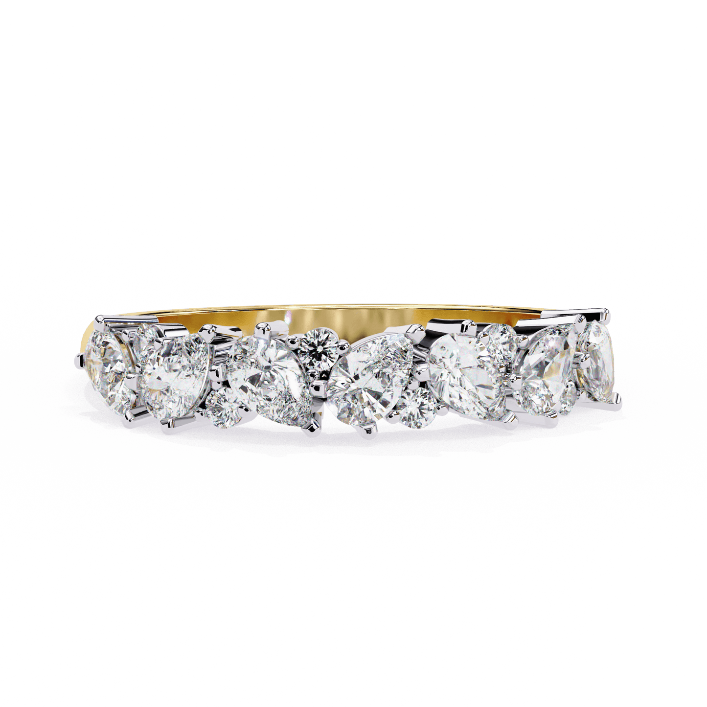 Freya- Pear and Round Cluster Ring