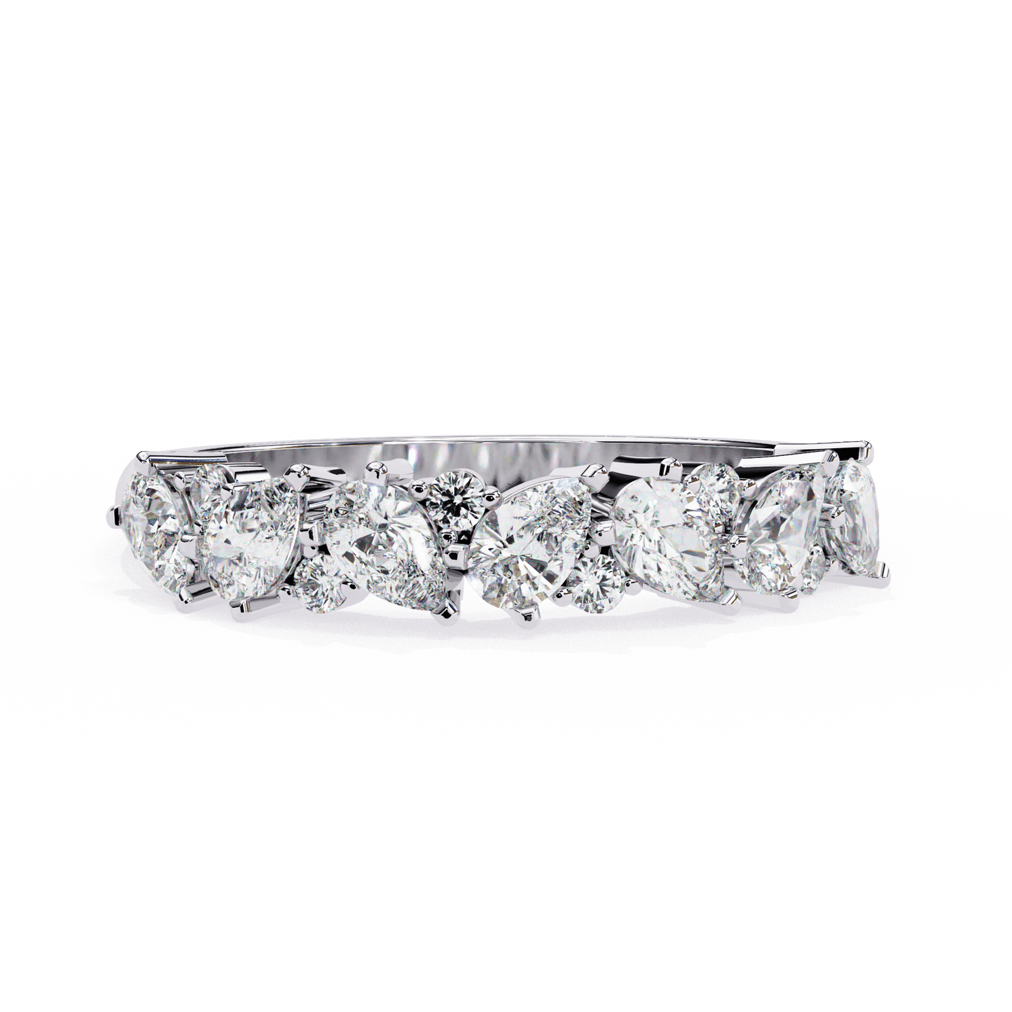 Freya- Pear and Round Cluster Ring