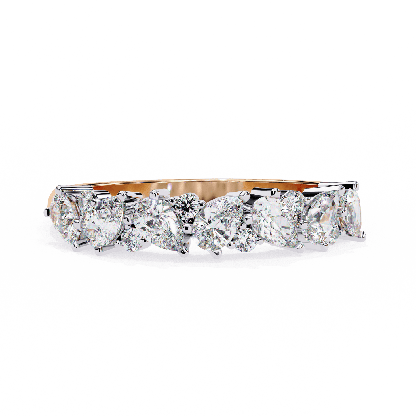 Freya- Pear and Round Cluster Ring