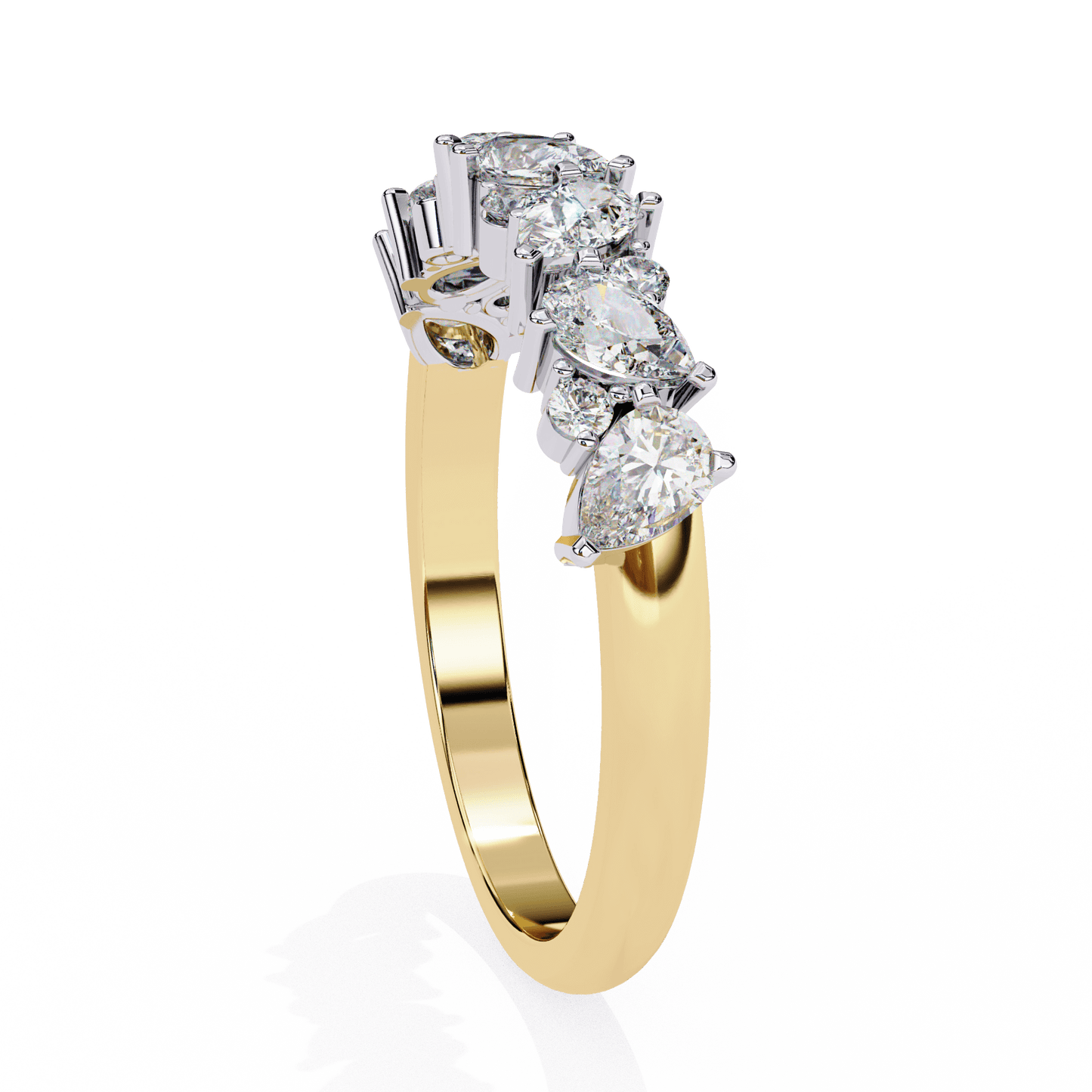 Freya- Pear and Round Cluster Ring