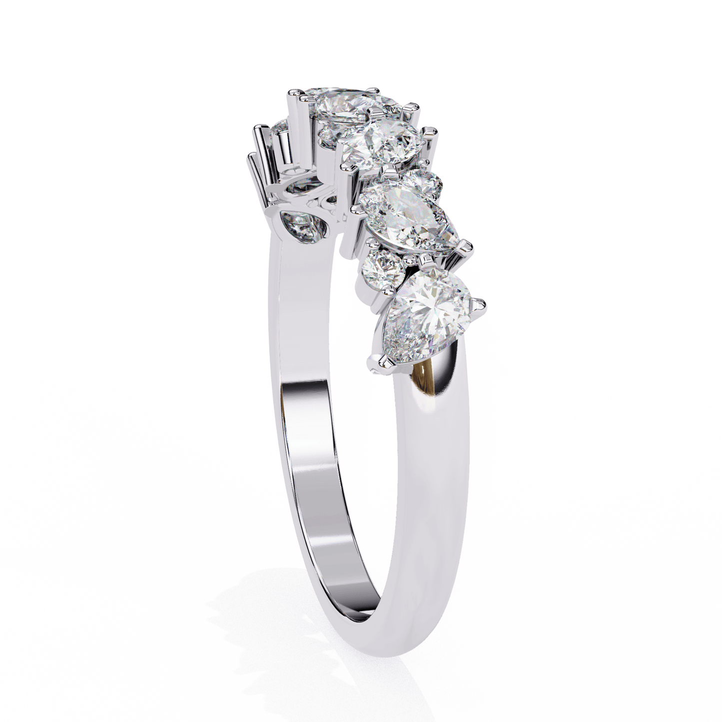 Freya- Pear and Round Cluster Ring