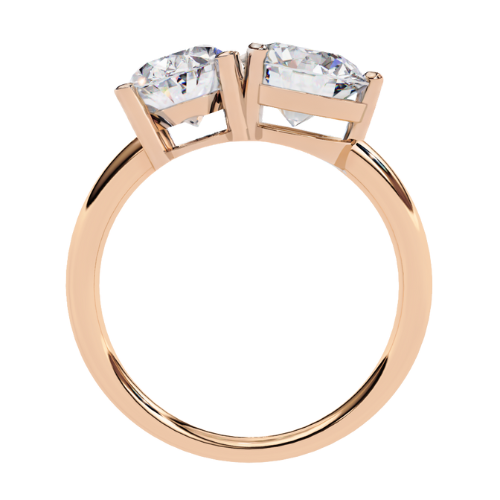 Electra — Oval and round cut lab grown and natural diamond engagement ring — toi moi two stone — Carat House