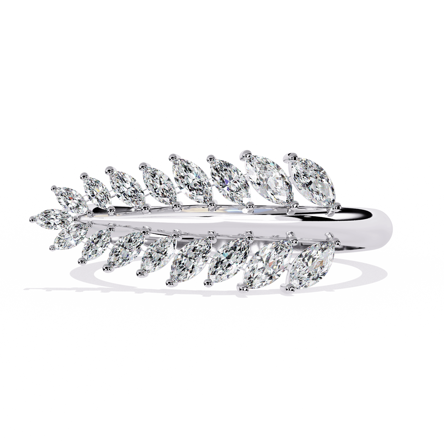 Serene- Sculptural Marquise Diamond Statement Ring