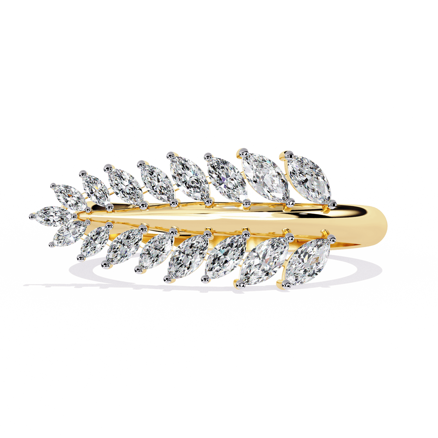 Serene- Sculptural Marquise Diamond Statement Ring