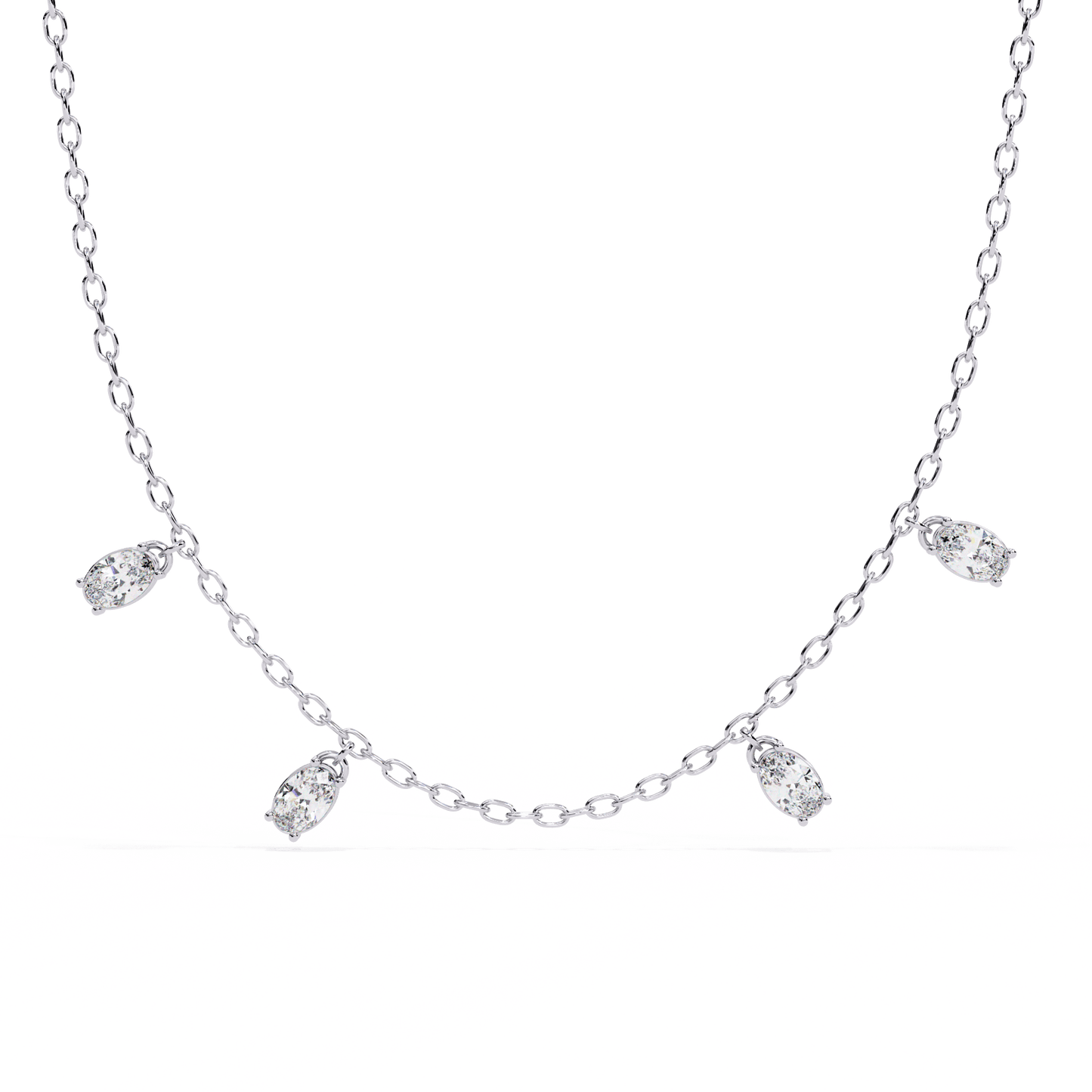 Laleh – Lab Diamond Oval-Cut Diamond Floating Necklace