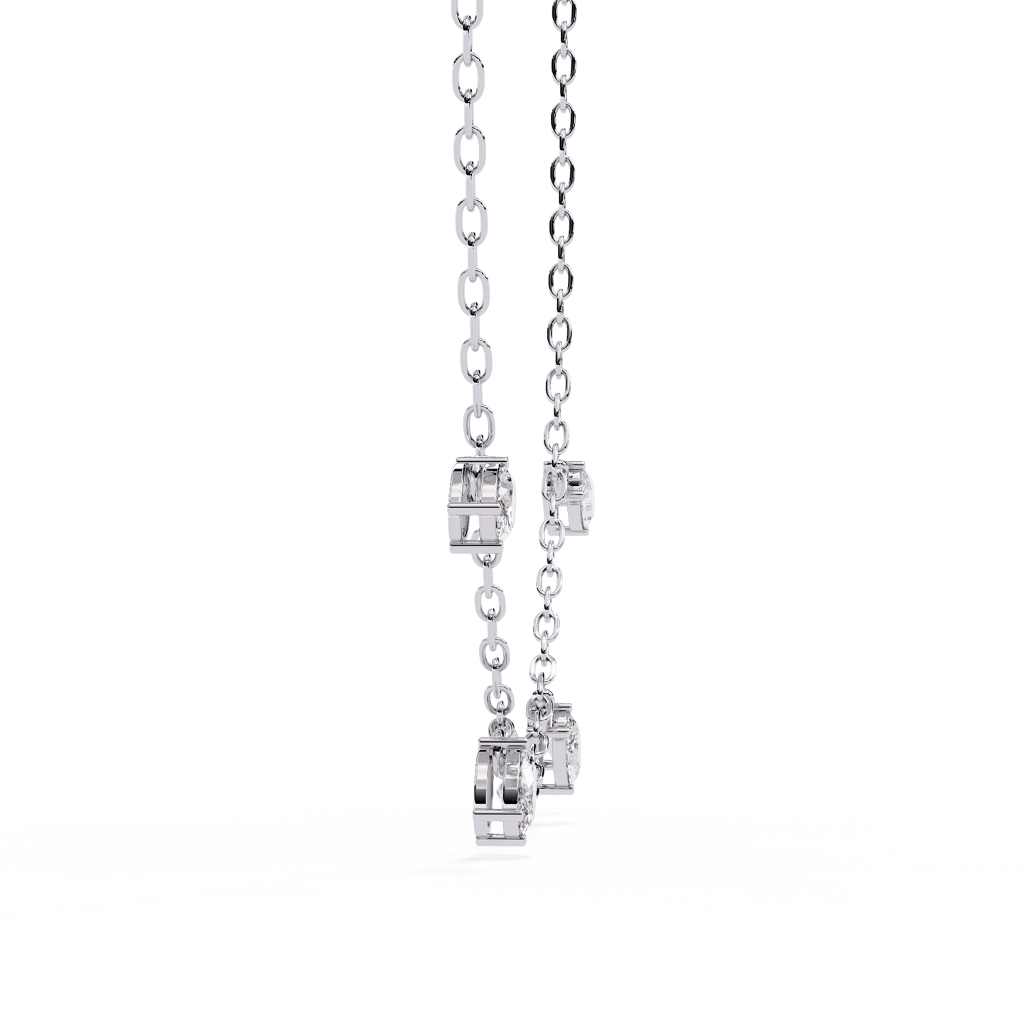 Laleh – Lab Diamond Oval-Cut Diamond Floating Necklace
