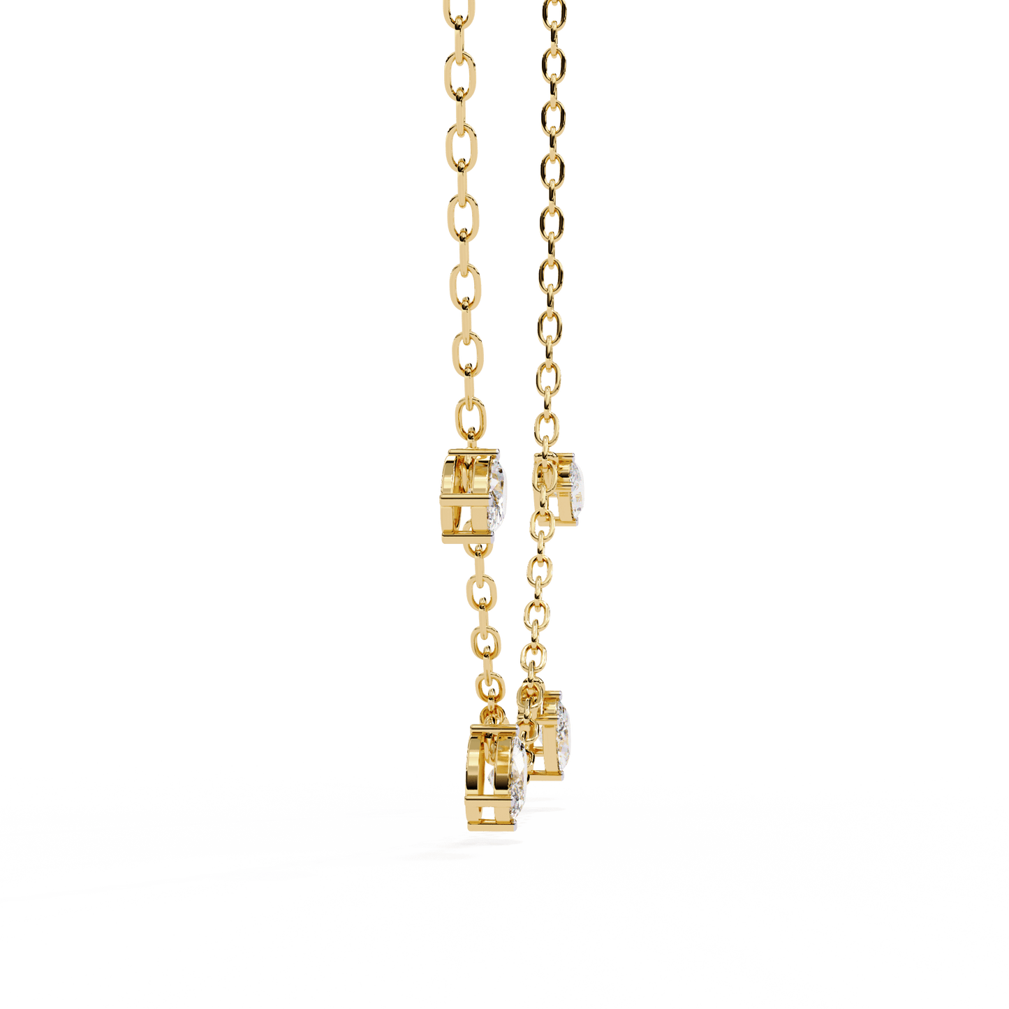Laleh – Natural Diamond Oval-Cut Diamond Floating Necklace