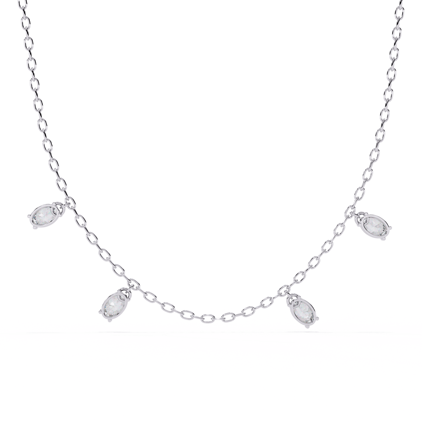 Laleh – Lab Diamond Oval-Cut Diamond Floating Necklace