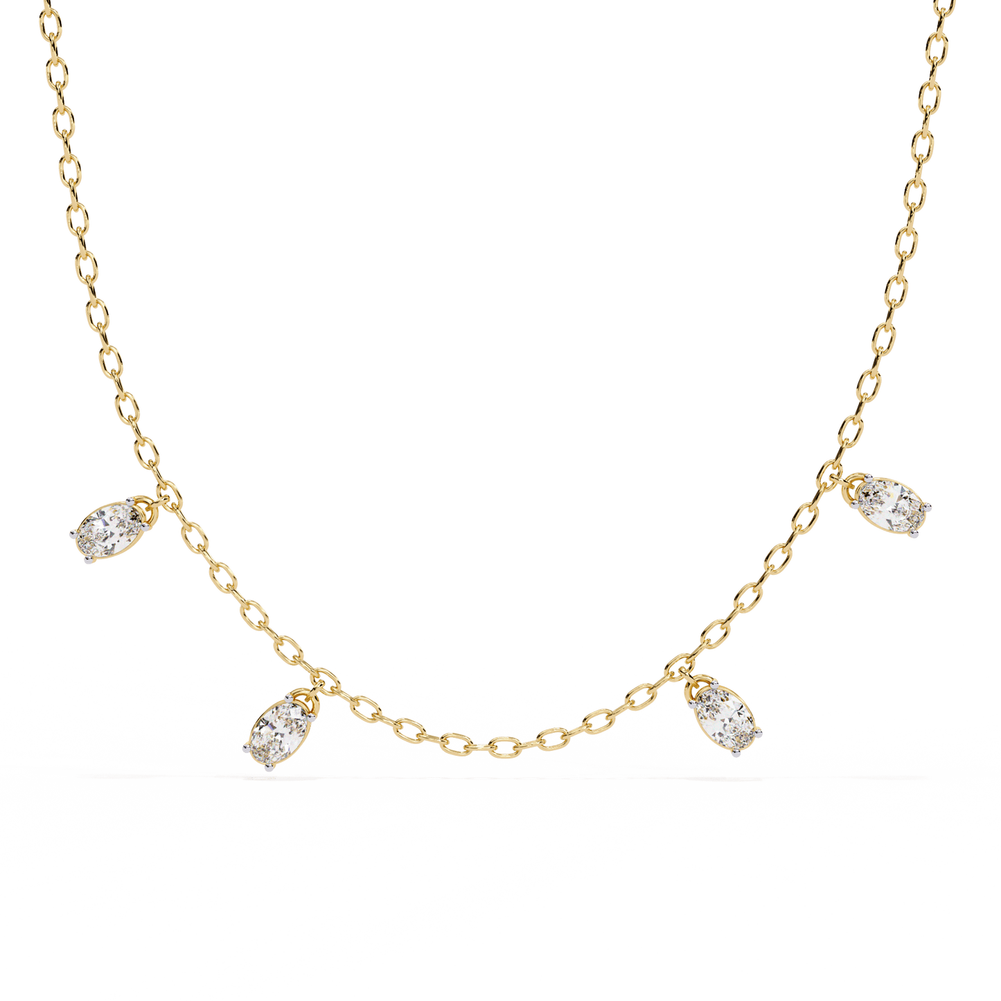 Laleh – Lab Diamond Oval-Cut Diamond Floating Necklace