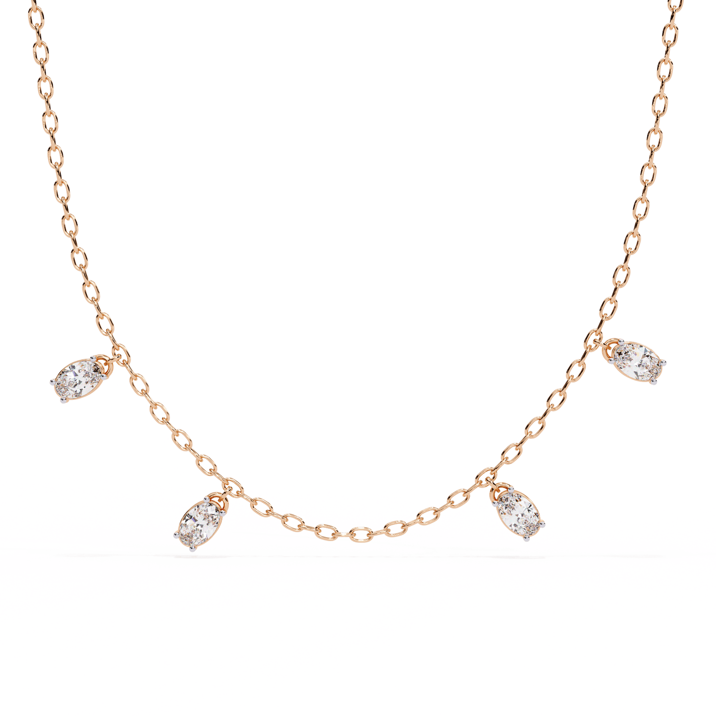 Laleh – Lab Diamond Oval-Cut Diamond Floating Necklace