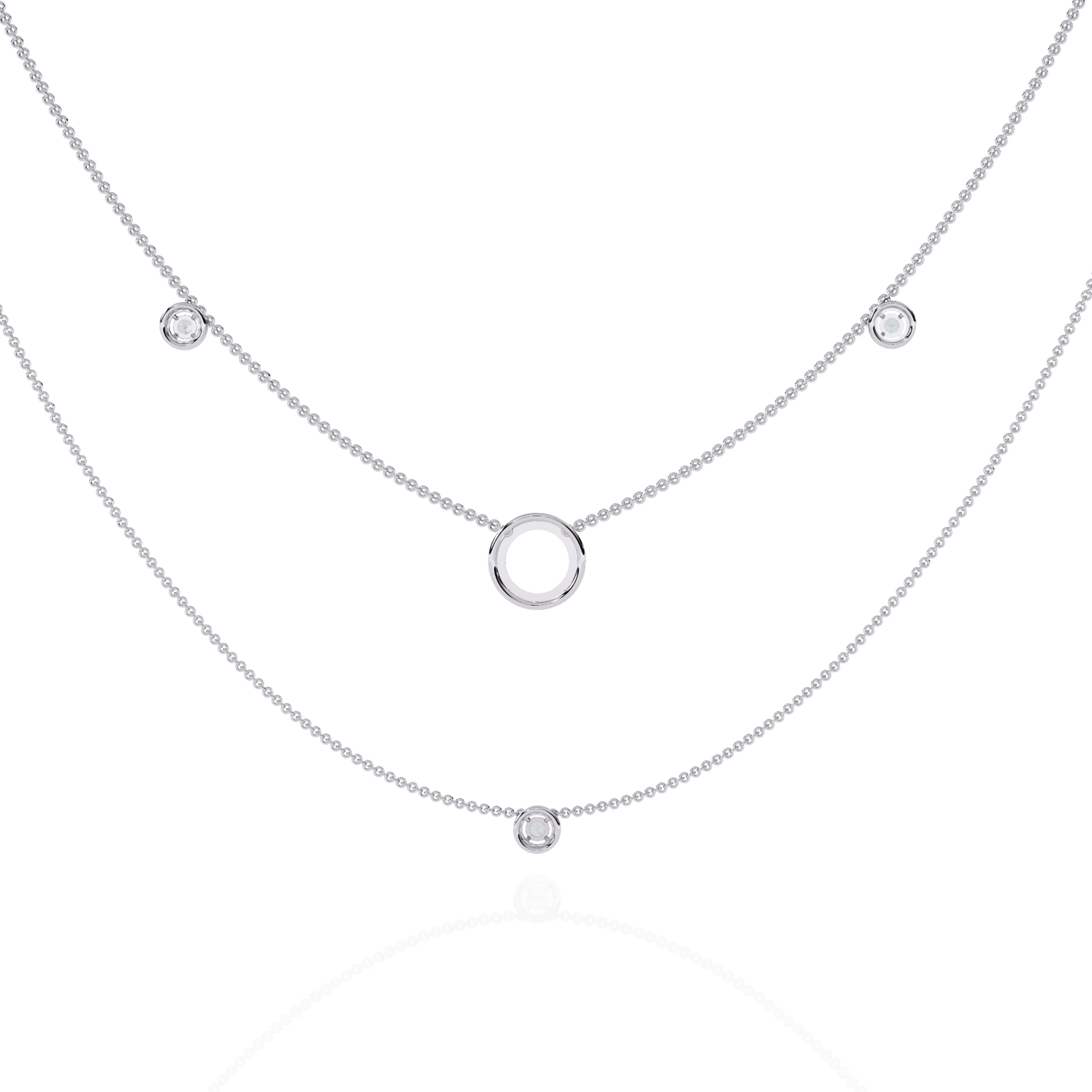 Ritika – Double Layer Diamond Halo Necklace