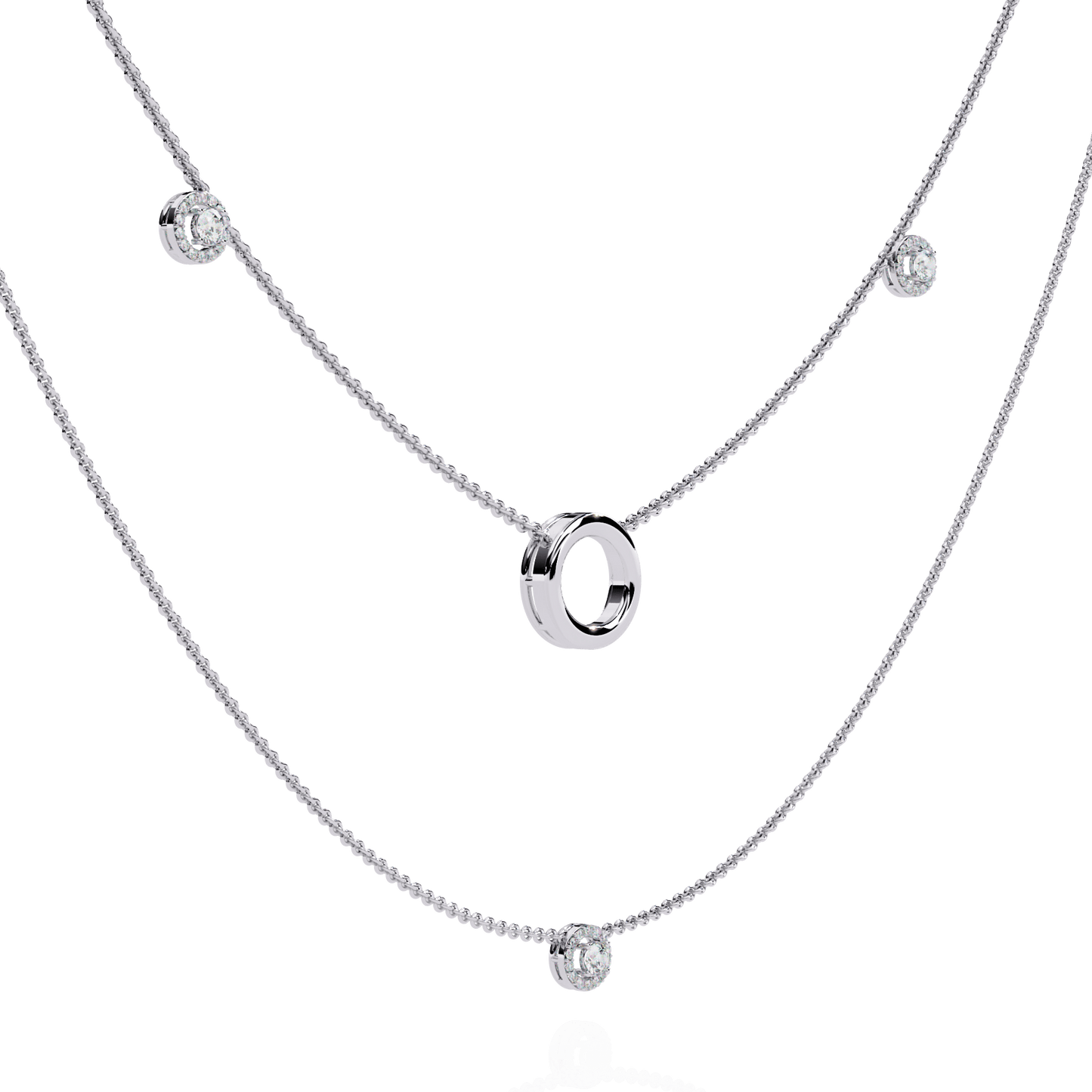Ritika – Double Layer Diamond Halo Necklace