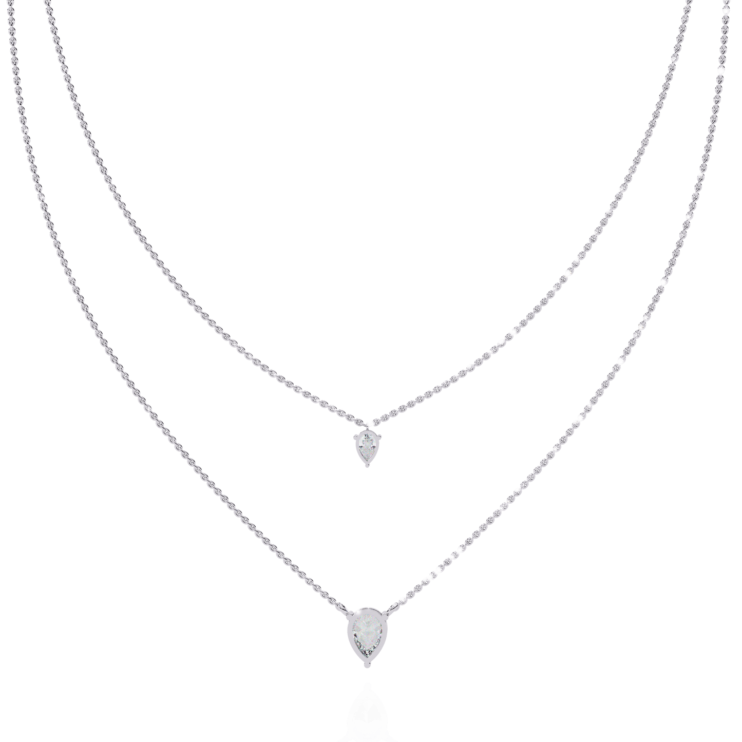 Xarina - Double Pear Diamond Necklace