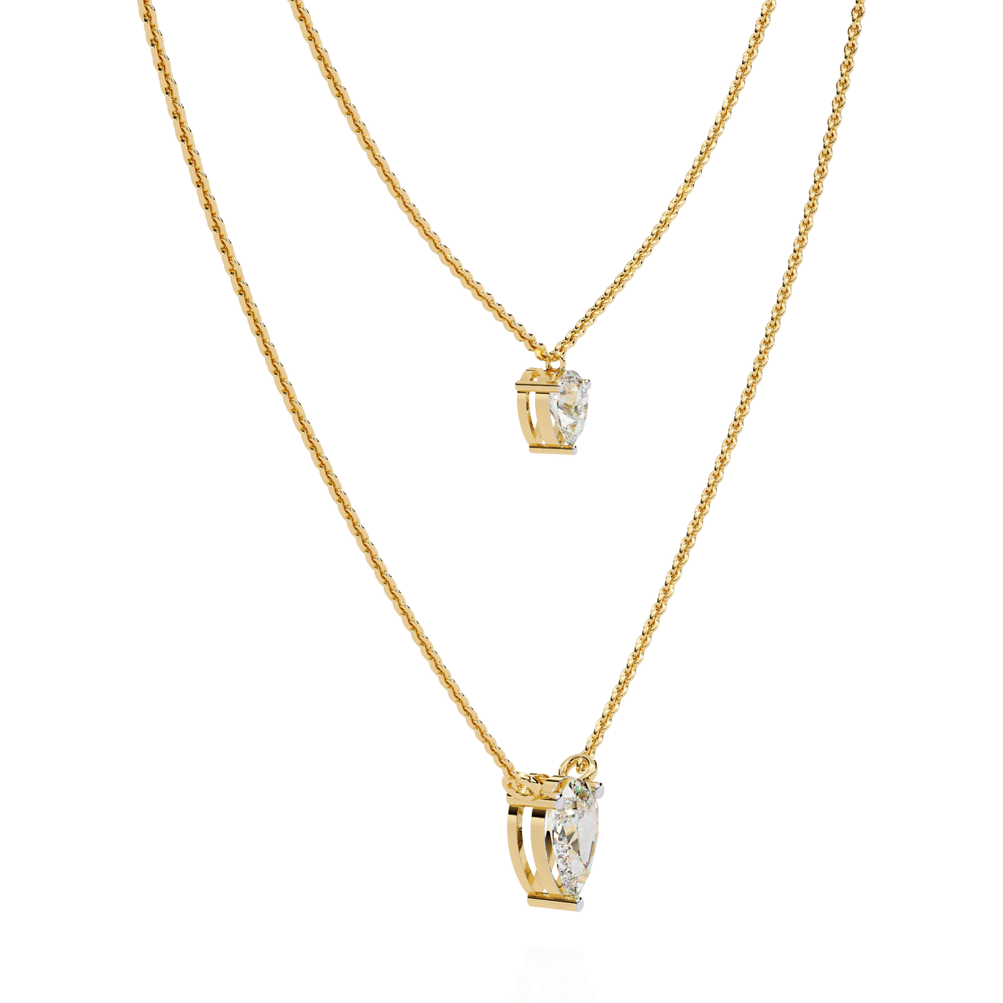 Xarina - Double Pear Diamond Necklace