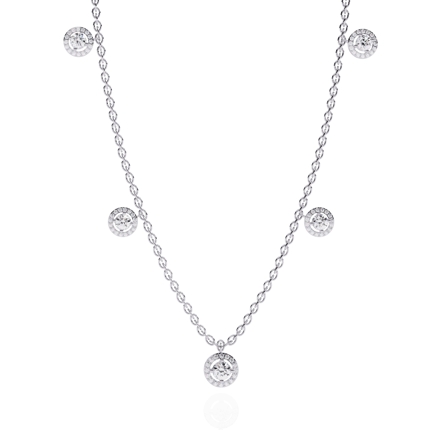 Brooke – Floating Halo Drop Necklace