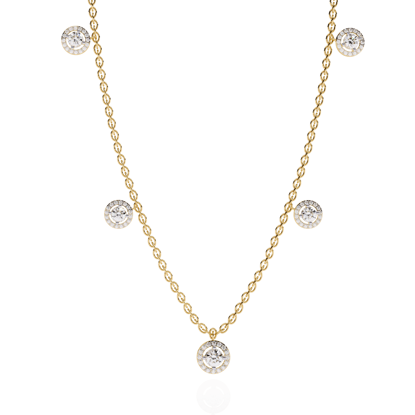 Brooke – Floating Halo Drop Necklace