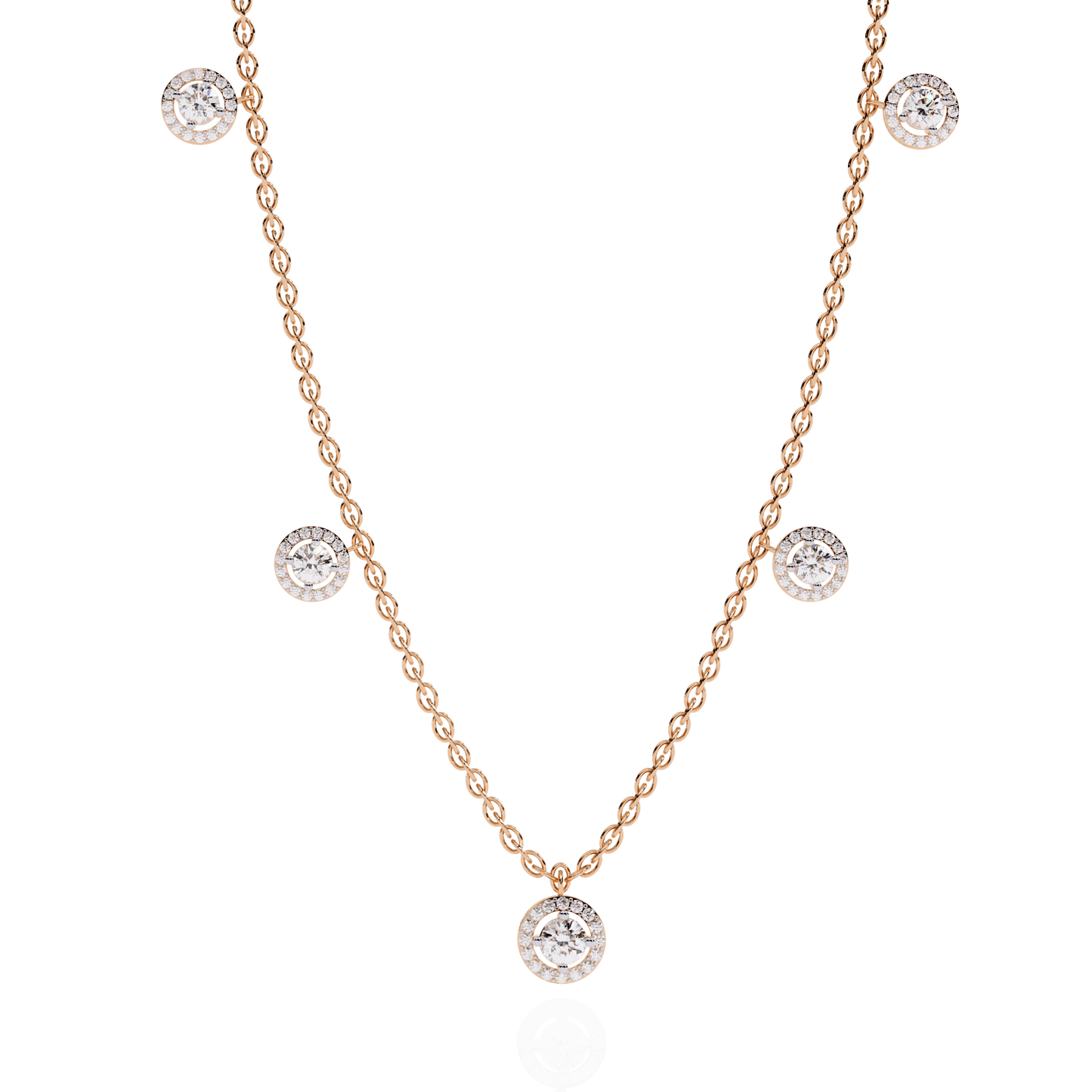 Brooke – Floating Halo Drop Necklace