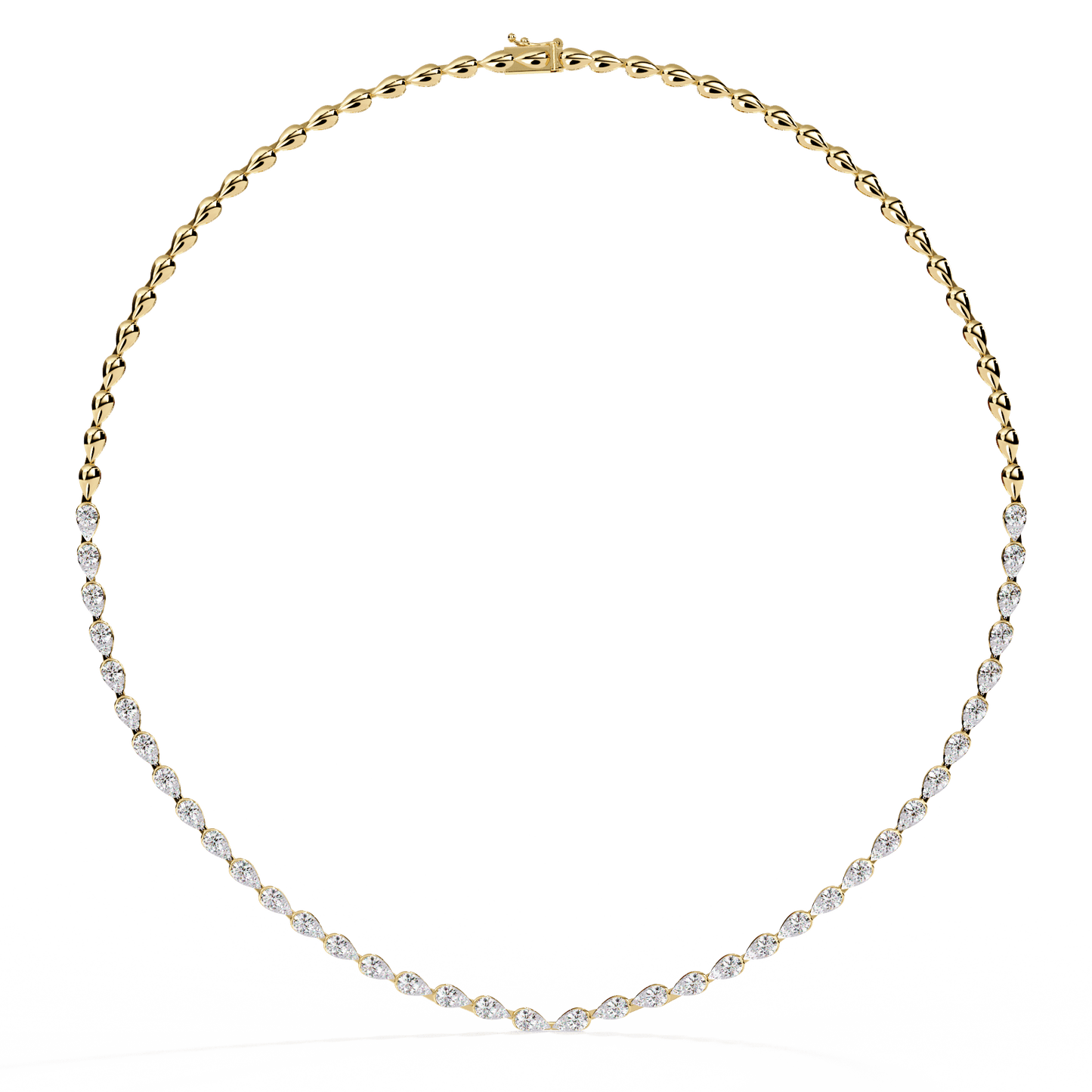 Laurie – Pear Motif Illusion Diamond Necklace