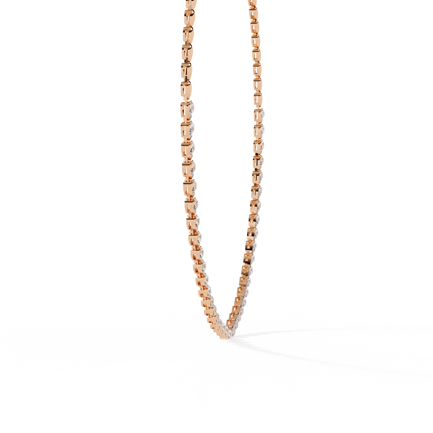 Laurie – Pear Motif Illusion Diamond Necklace