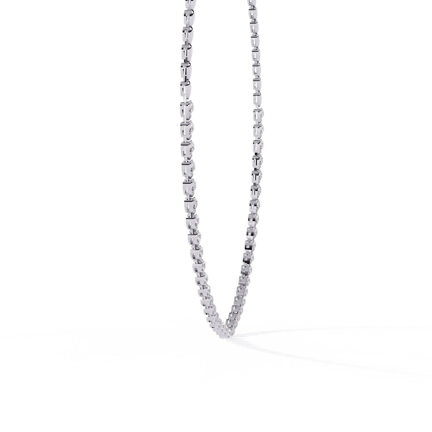 Laurie – Pear Motif Illusion Diamond Necklace