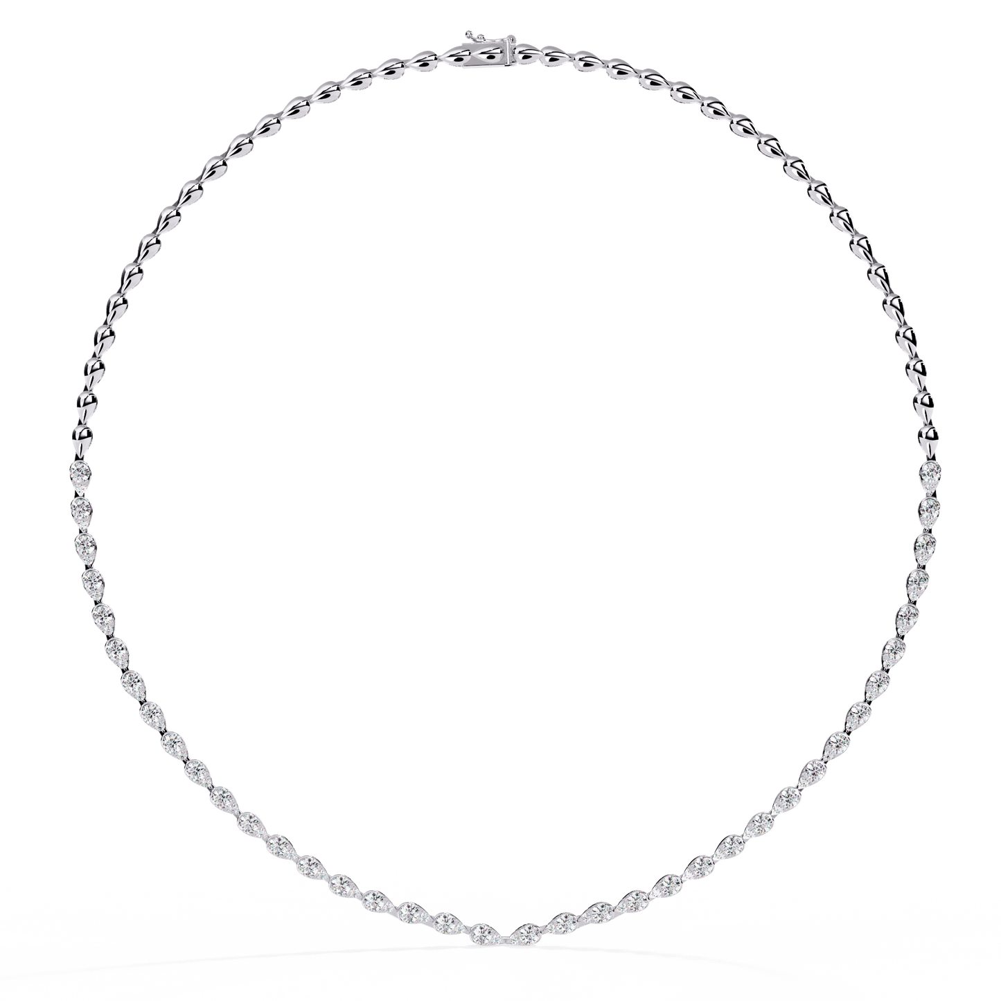 Laurie – Pear Motif Illusion Diamond Necklace