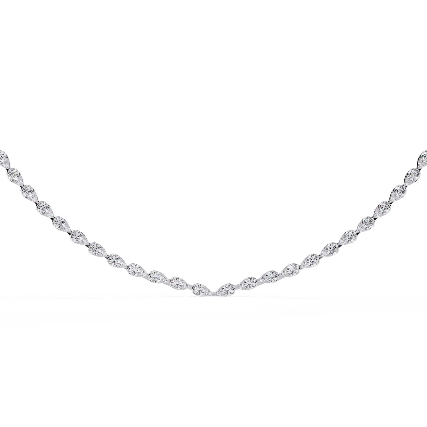 Laurie – Pear Motif Illusion Diamond Necklace