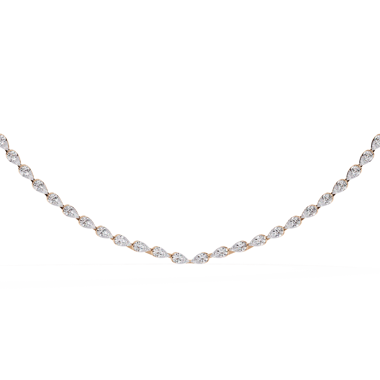 Laurie – Pear Motif Illusion Diamond Necklace