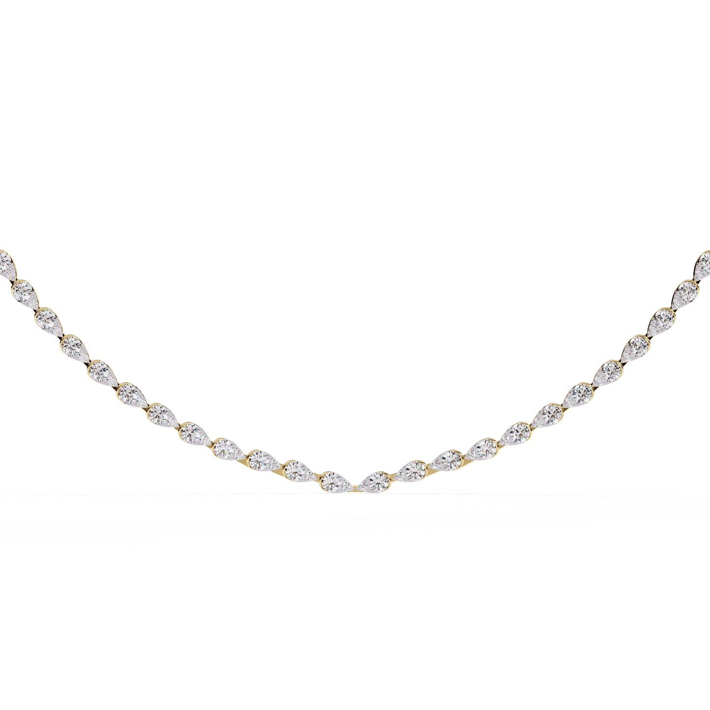 Laurie – Pear Motif Illusion Diamond Necklace