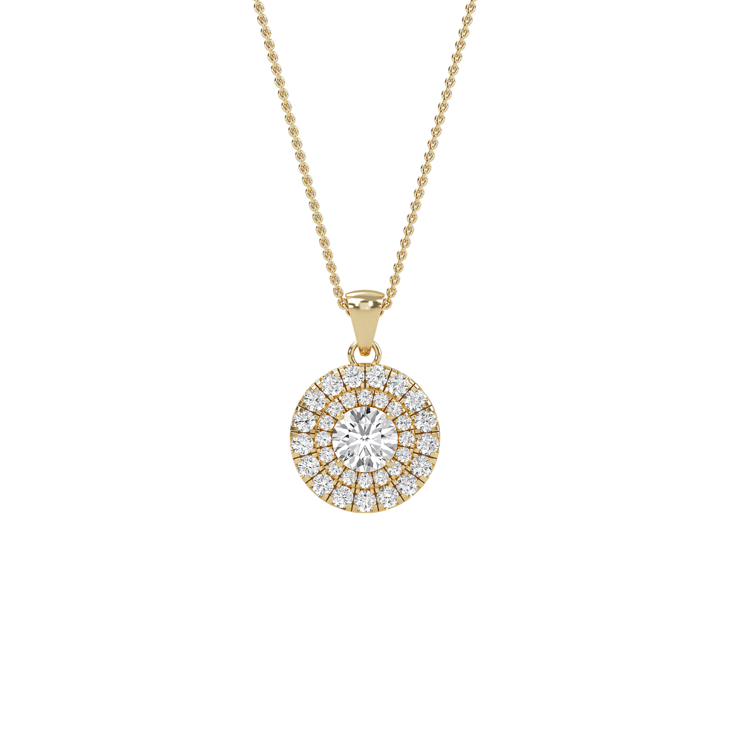 Emily - Round Double Halo Pendant