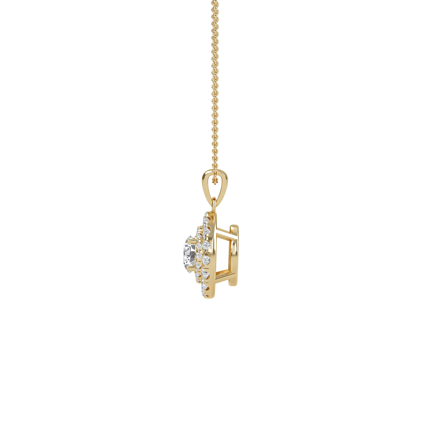 Emily - Round Double Halo Pendant