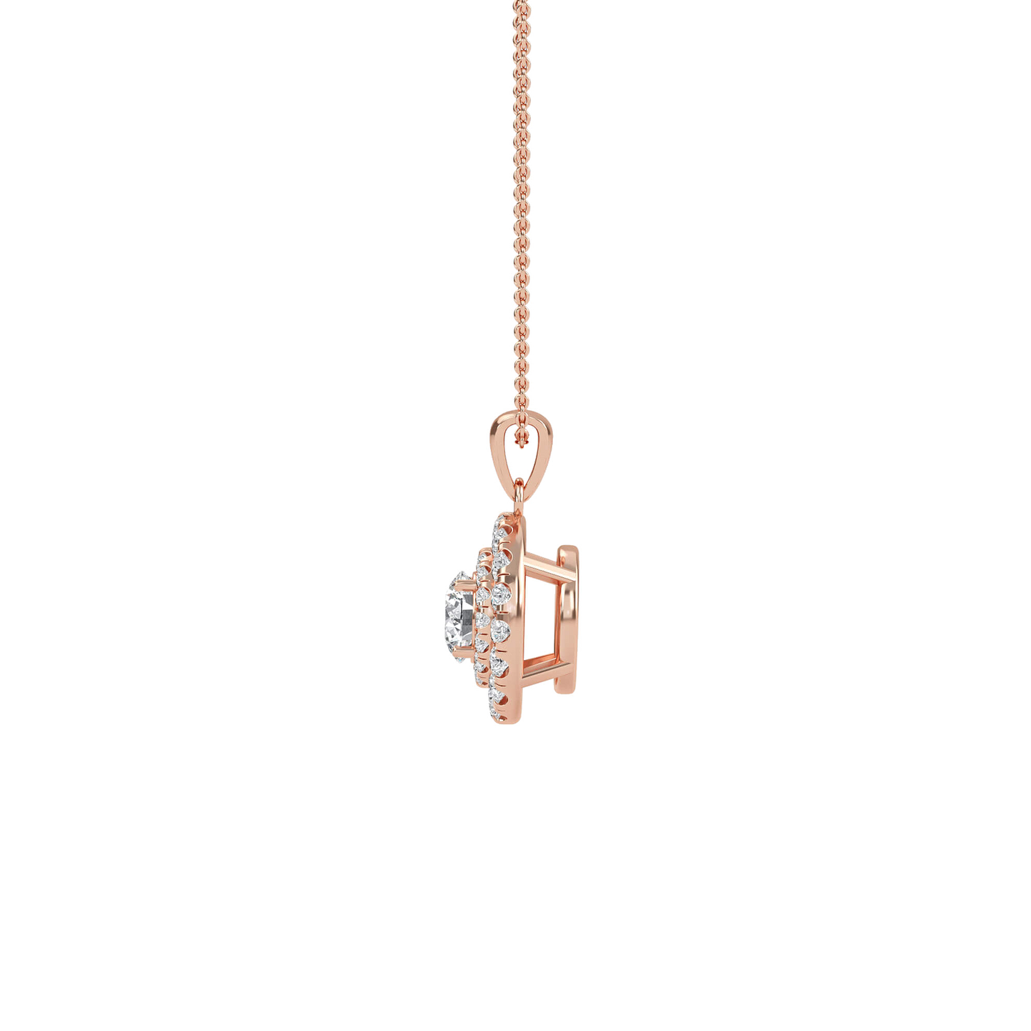 Emily - Round Double Halo Pendant
