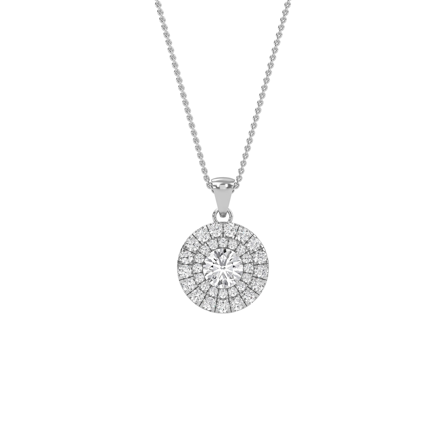 Emily - Round Double Halo Pendant