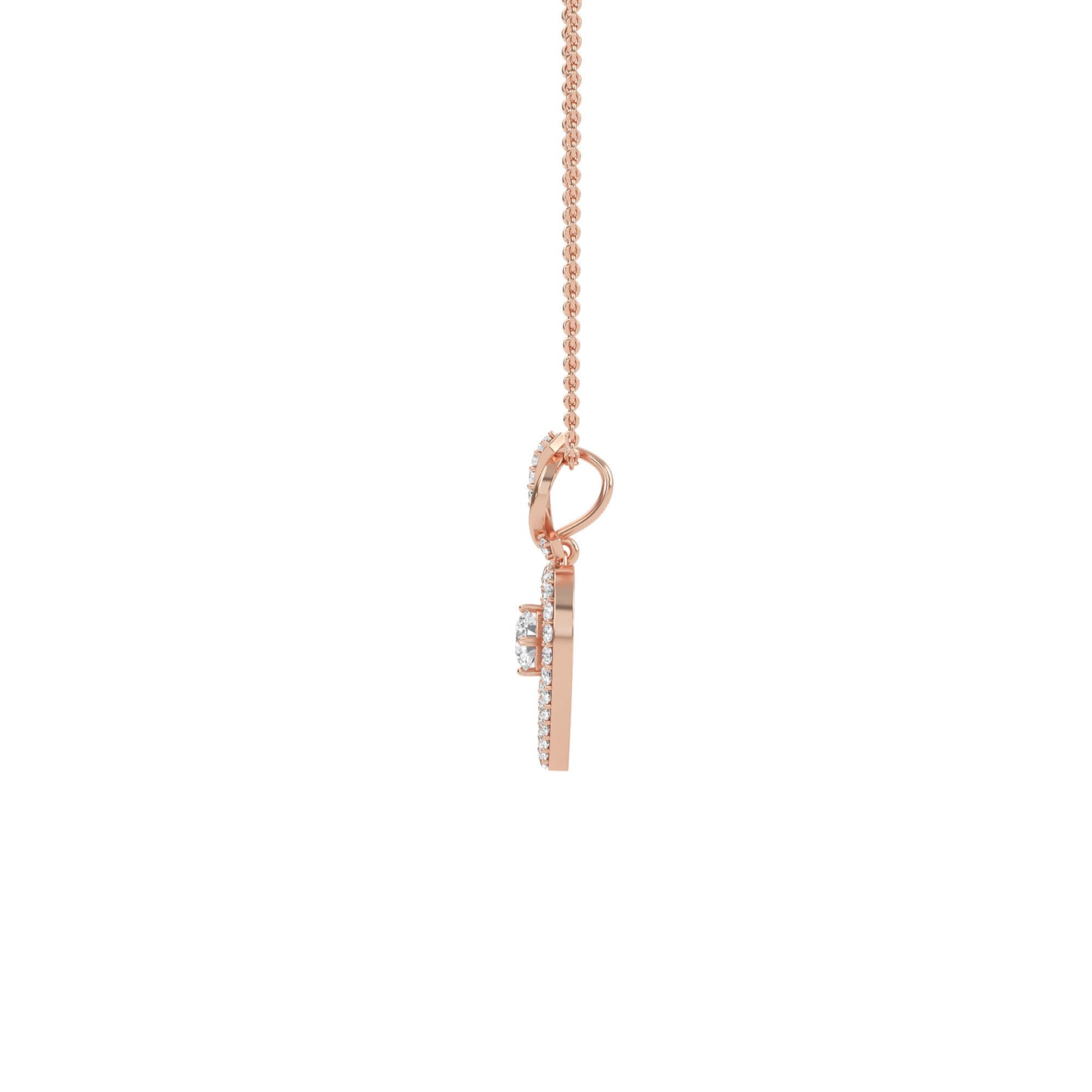 Ida – Solitaire Heart Pendant with Pavé Detailing