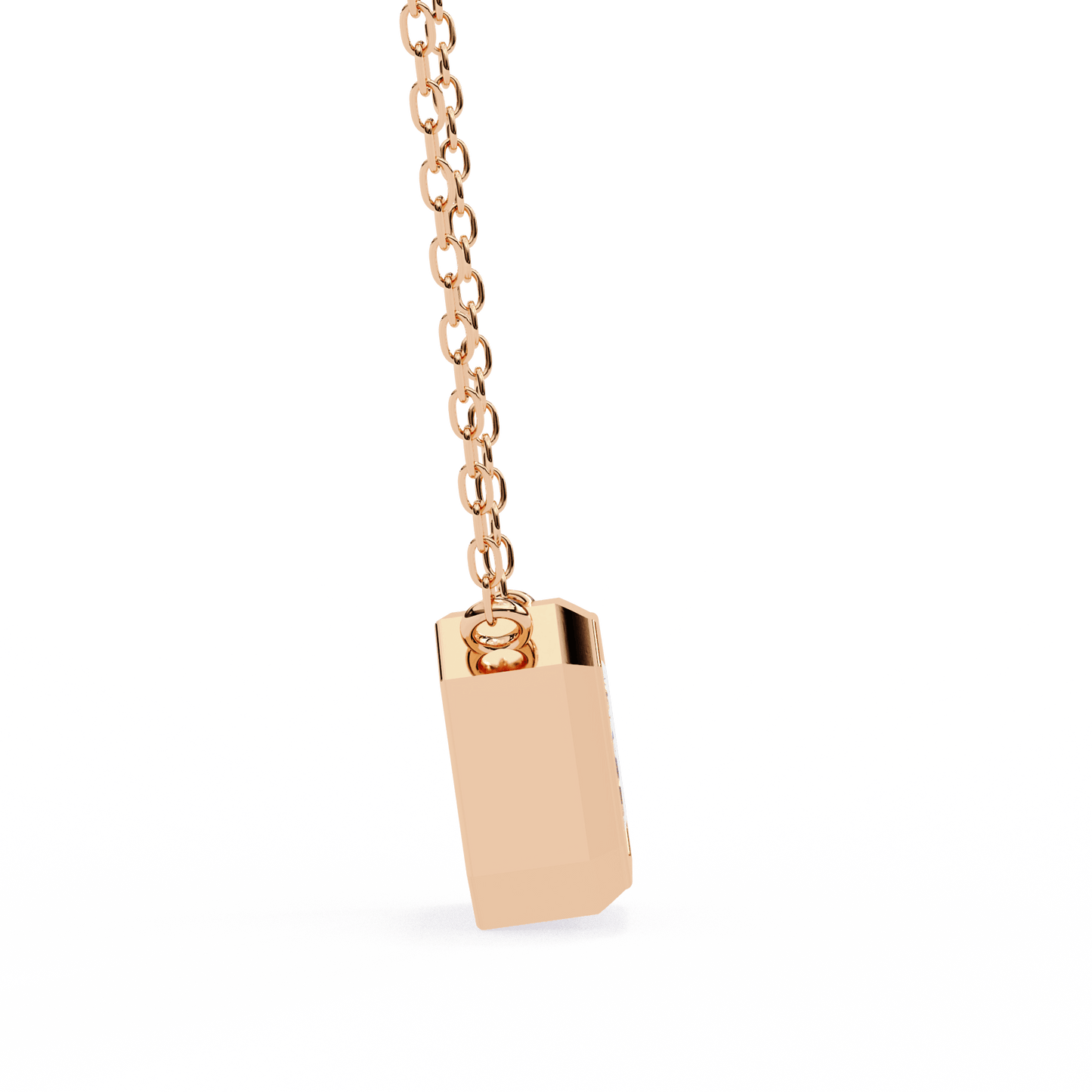 Dana – Bezel-Set Emerald-Cut Diamond Solitaire Pendant