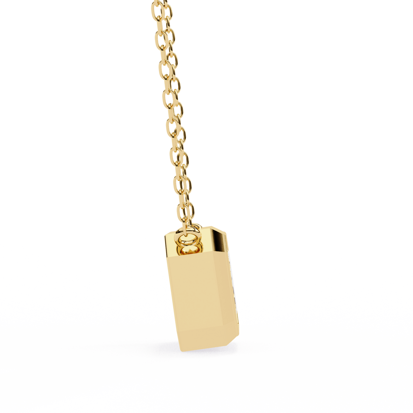 Dana – Bezel-Set Emerald-Cut Diamond Solitaire Pendant