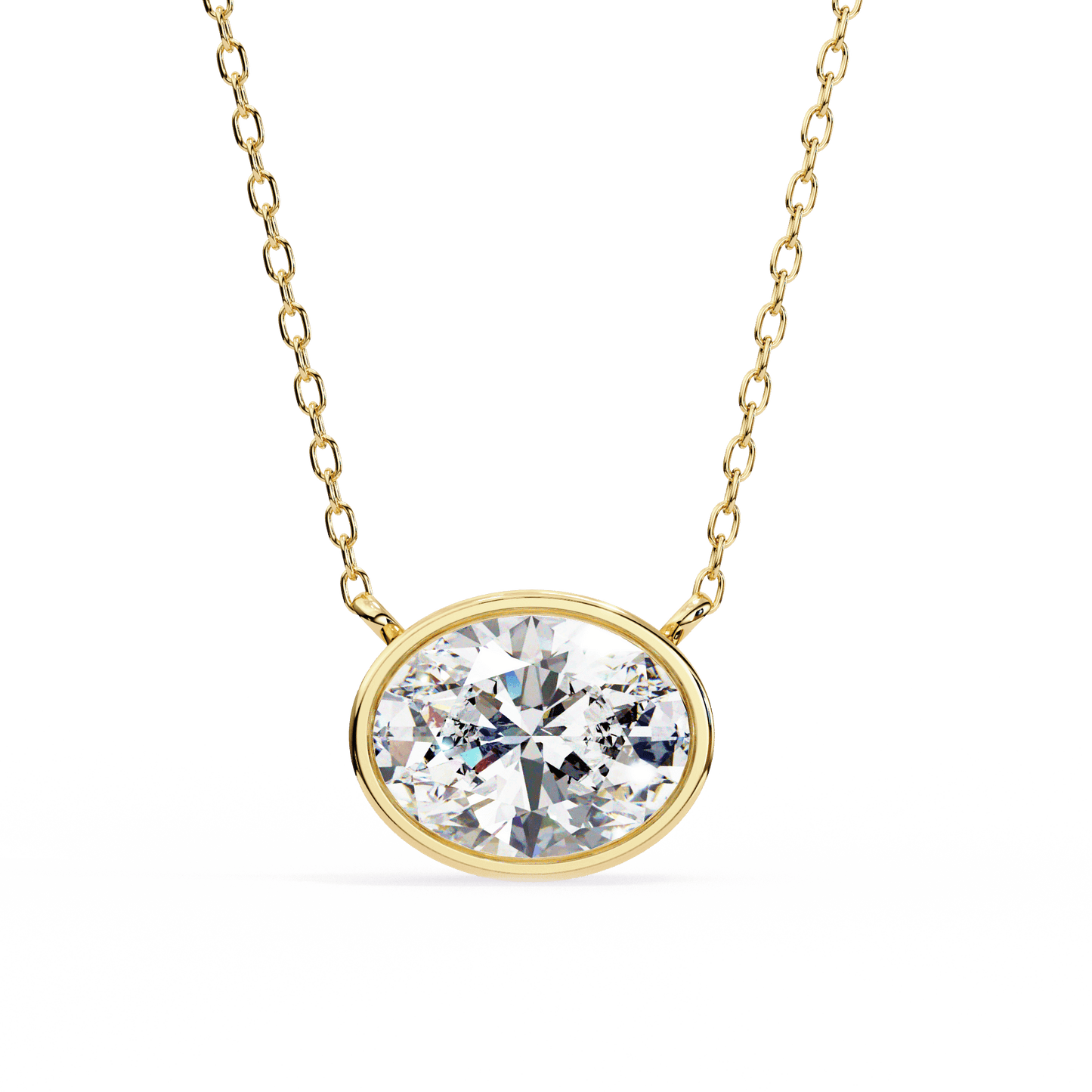 Darlene – Bezel-Set Oval-Cut Diamond Solitaire Pendant