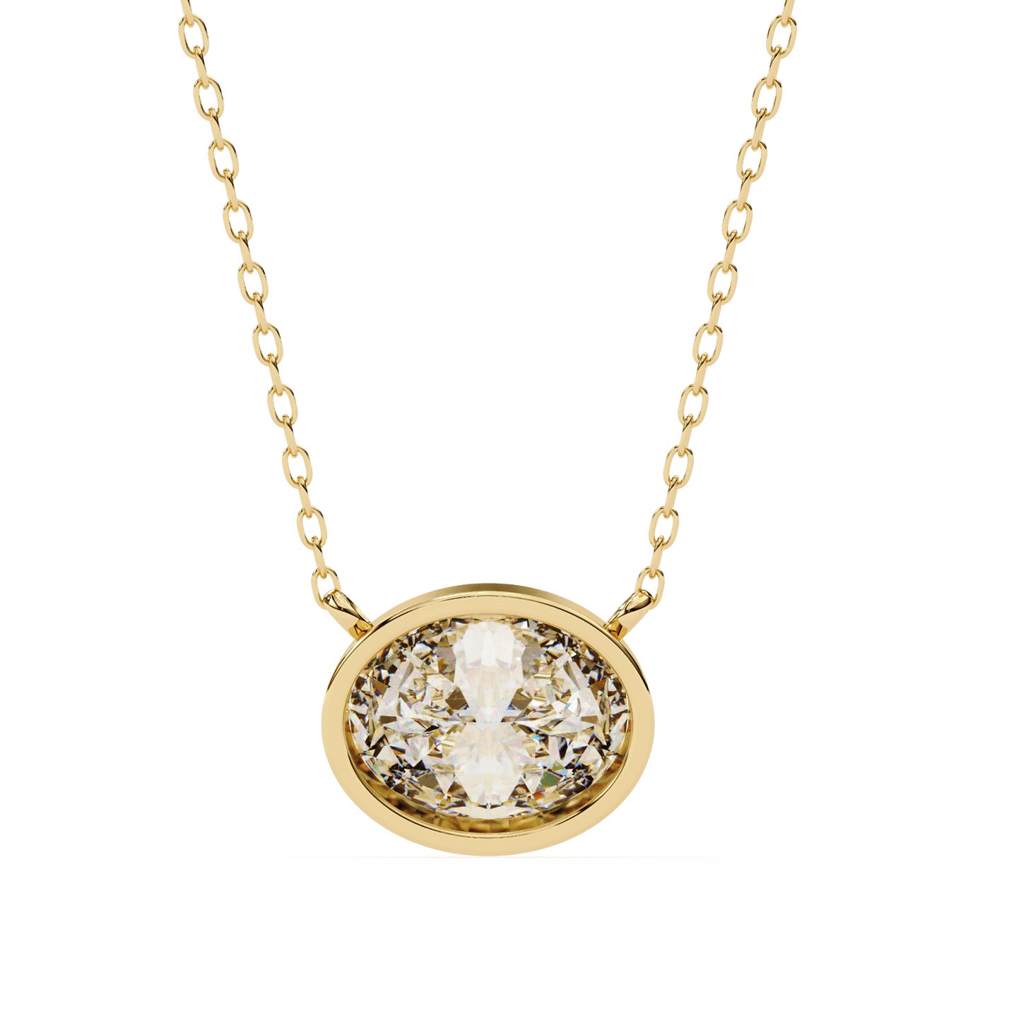 Darlene – Bezel-Set Oval-Cut Diamond Solitaire Pendant