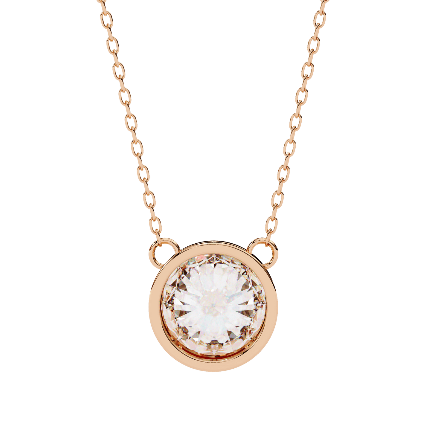 Elaine – Bezel-Set Round-Cut Diamond Solitaire Pendant